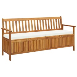 Banc de rangement avec coussin 170 cm Bois d'acacia solide 538730538730