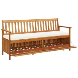 Banc de rangement avec coussin 170 cm Bois d'acacia solide 538730538730