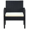 Chaise de jardin avec coussin Résine tressée Noir 538733538733