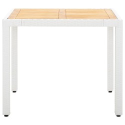Salon de jardin 5 pcs résine tressée blanc 538737538737