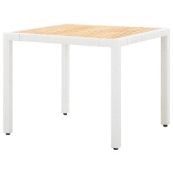 Salon de jardin 5 pcs résine tressée blanc 538737538737