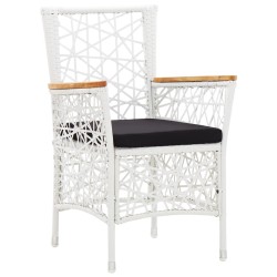 Salon de jardin 5 pcs résine tressée blanc 538737538737