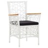 Salon de jardin 5 pcs résine tressée blanc 538737538737