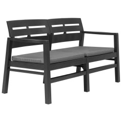 Banc de jardin à 2 places coussins 133 cm Plastique Anthracite 538744538744