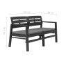 Banc de jardin à 2 places coussins 133 cm Plastique Anthracite 538744538744