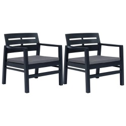Salon de jardin 3 pcs Plastique Anthracite 538745538745