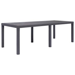 Table de jardin Marron 220x90x72 cm Plastique Aspect de rotin 538746538746