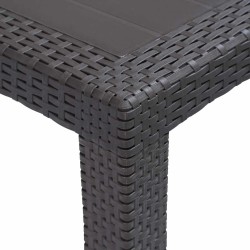 Table de jardin Marron 220x90x72 cm Plastique Aspect de rotin 538746538746