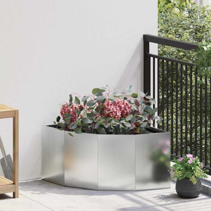 Jardinière d'Angle Argent 60 x 60 x 35 cm Acier galvanisé 538755538755