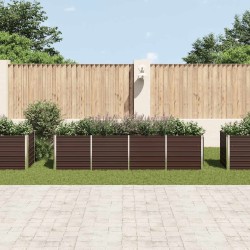 Lit surélevé de jardin Marron 320x80x77 cm Acier galvanisé 538757538757