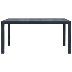 Table de jardin Anthracite 150x90x72 cm Plastique Aspect rotin 538763538763