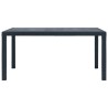 Table de jardin Anthracite 150x90x72 cm Plastique Aspect rotin 538763538763