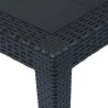 Table de jardin Anthracite 150x90x72 cm Plastique Aspect rotin 538763538763