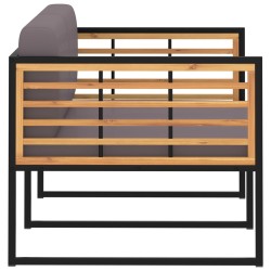 Banc de jardin avec coussins 136 cm Bois d'acacia Gris foncé 538768538768