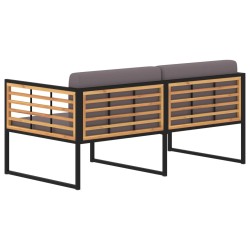 Banc de jardin avec coussins 136 cm Bois d'acacia Gris foncé 538768538768