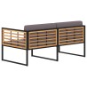 Banc de jardin avec coussins 136 cm Bois d'acacia Gris foncé 538768538768