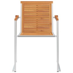 Chaises de jardin lot de 2 acacia solide et acier inoxydable 538773538773