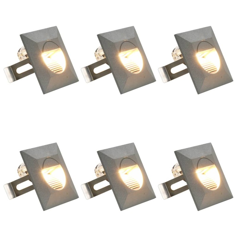 Appliques murales LED d'extérieur 6 pcs 2 W Argenté Carré 538777538777