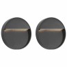 Appliques murales à LED d'extérieur 2 pcs 3 W Noir Rond 538779538779