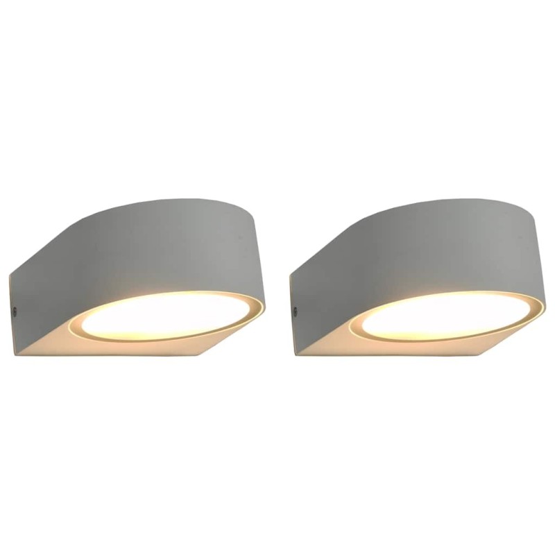 2 pcs Appliques murales d'extérieur 1 W Blanc Rond 538780538780