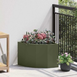 Jardinière d'Angle Vert olive 45 x 45 x 35 cm Acier 538785538785