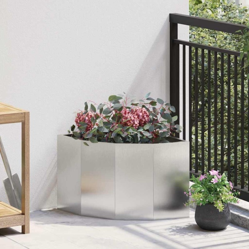 Jardinière d'Angle Argent 45 x 45 x 35 cm Acier inoxydable 538786538786