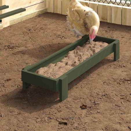 Bac de nourrissage pour poules Vert olive 80 x 28 x 13.5 cm 538788538788