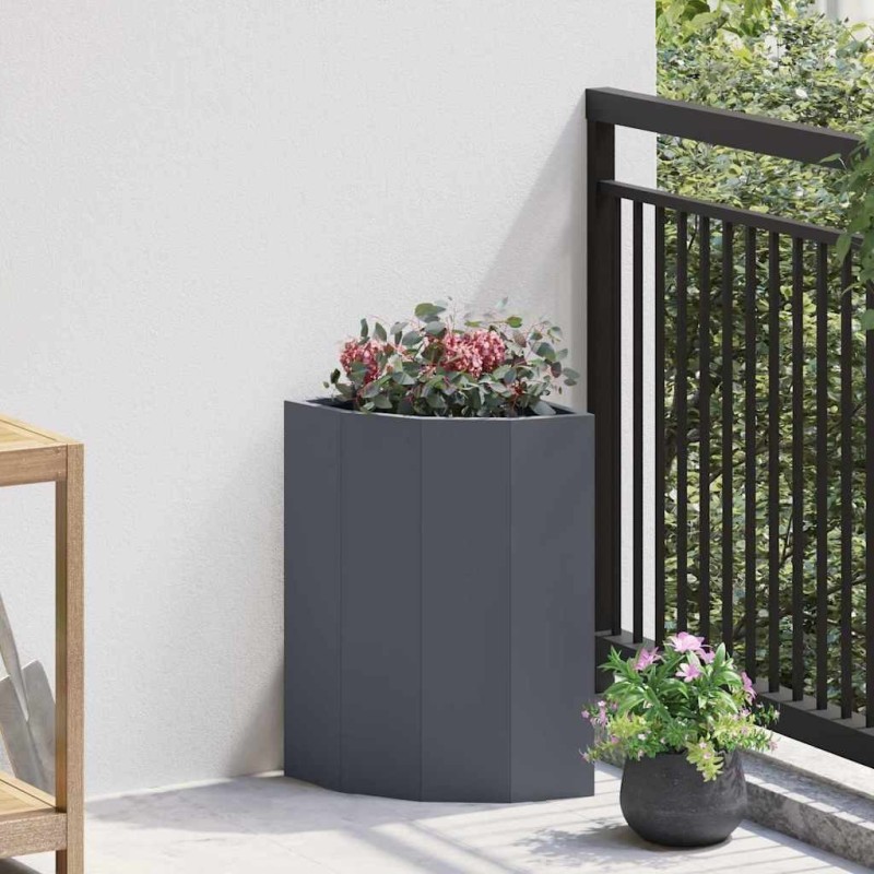 Jardinière d'Angle Anthracite 30 x 30 x 50 cm Acier 538791538791