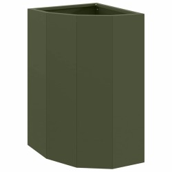 Jardinière d'Angle Vert olive 30 x 30 x 50 cm Acier 538793538793
