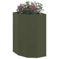 Jardinière d'Angle Vert olive 30 x 30 x 50 cm Acier 538793538793