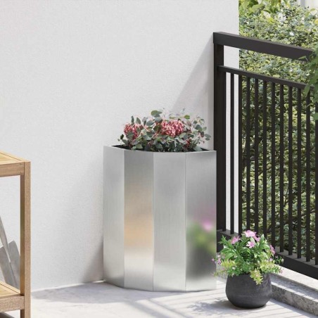 Jardinière d'Angle Argent 30 x 30 x 50 cm Acier galvanisé 538795538795