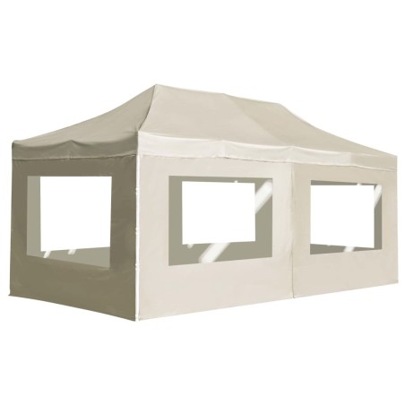 Tente de réception pliable avec parois Aluminium 6 x 3 m Crème 538797538797