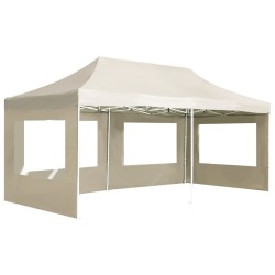 Tente de réception pliable avec parois Aluminium 6 x 3 m Crème 538797538797