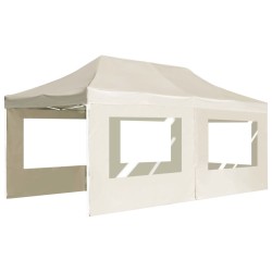 Tente de réception pliable avec parois Aluminium 6 x 3 m Crème 538797538797