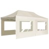 Tente de réception pliable avec parois Aluminium 6 x 3 m Crème 538797538797