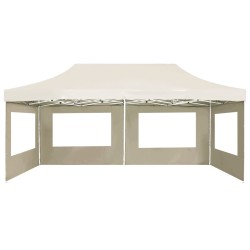 Tente de réception pliable avec parois Aluminium 6 x 3 m Crème 538797538797