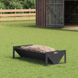Trough d'alimentation pour le bétail Noir 108 x 50 x 28 cm 538802538802