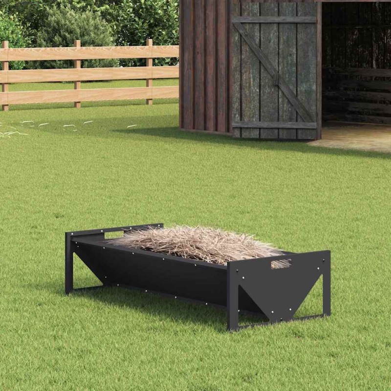 Trough d'alimentation pour le bétail Noir 108 x 50 x 28 cm 538802538802