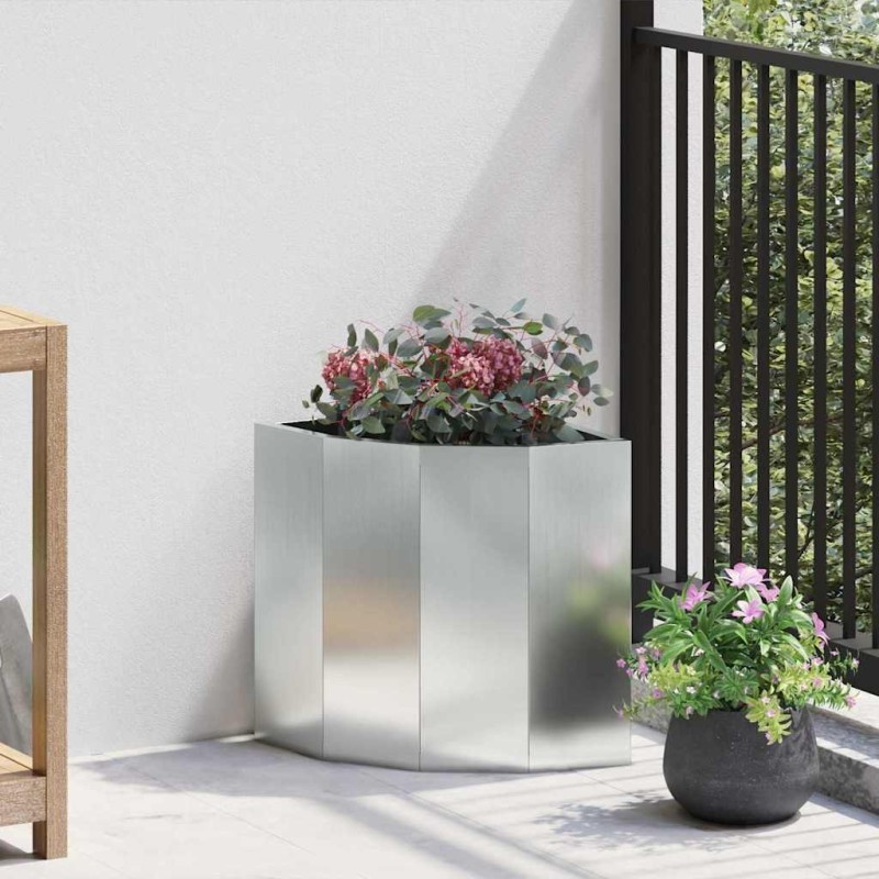 Jardinière d'Angle Argent 30 x 30 x 35 cm Acier galvanisé 538803538803