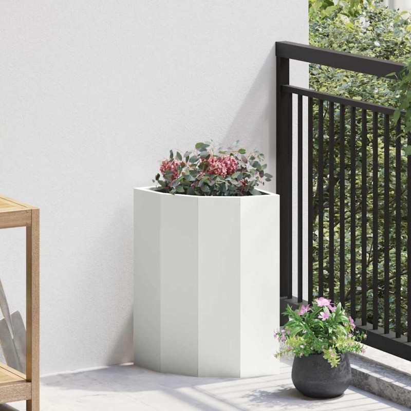 Jardinière d'Angle Blanc 30 x 30 x 50 cm Acier 538805538805