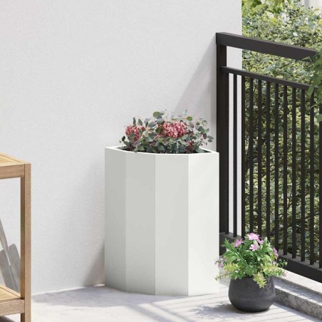 Jardinière d'Angle Blanc 30 x 30 x 50 cm Acier 538805538805