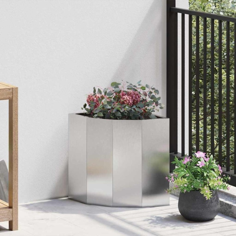 Jardinière d'Angle Argent 30 x 30 x 35 cm Acier inoxydable 538807538807