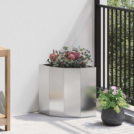 Jardinière d'Angle Argent 30 x 30 x 35 cm Acier inoxydable 538807538807