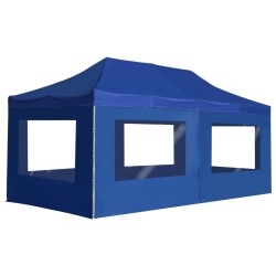 Tente de réception pliable avec parois Aluminium 6 x 3 m Bleu 538810538810
