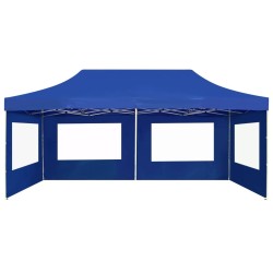 Tente de réception pliable avec parois Aluminium 6 x 3 m Bleu 538810538810