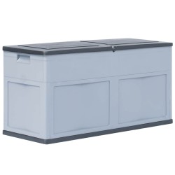 Boîte de rangement de jardin 320 L Gris Noir 538813538813