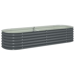 Lit surélevé de jardin 240x80x44 cm Acier galvanisé Gris 538828538828