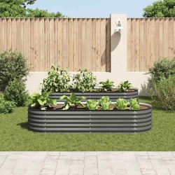 Lit surélevé de jardin 240x80x44 cm Acier galvanisé Gris 538828538828