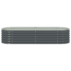 Lit surélevé de jardin 240x80x44 cm Acier galvanisé Gris 538828538828