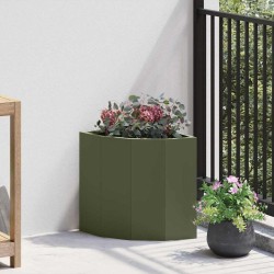Jardinière d'Angle Vert olive 30 x 30 x 35 cm Acier 538830538830